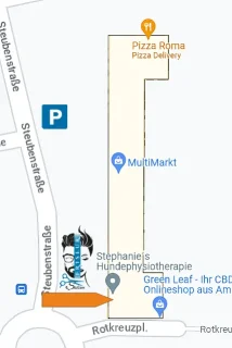 Friseur Salim - Karte für Friseur Salim, mit Standort und eingezeichneten Parkplätzen.